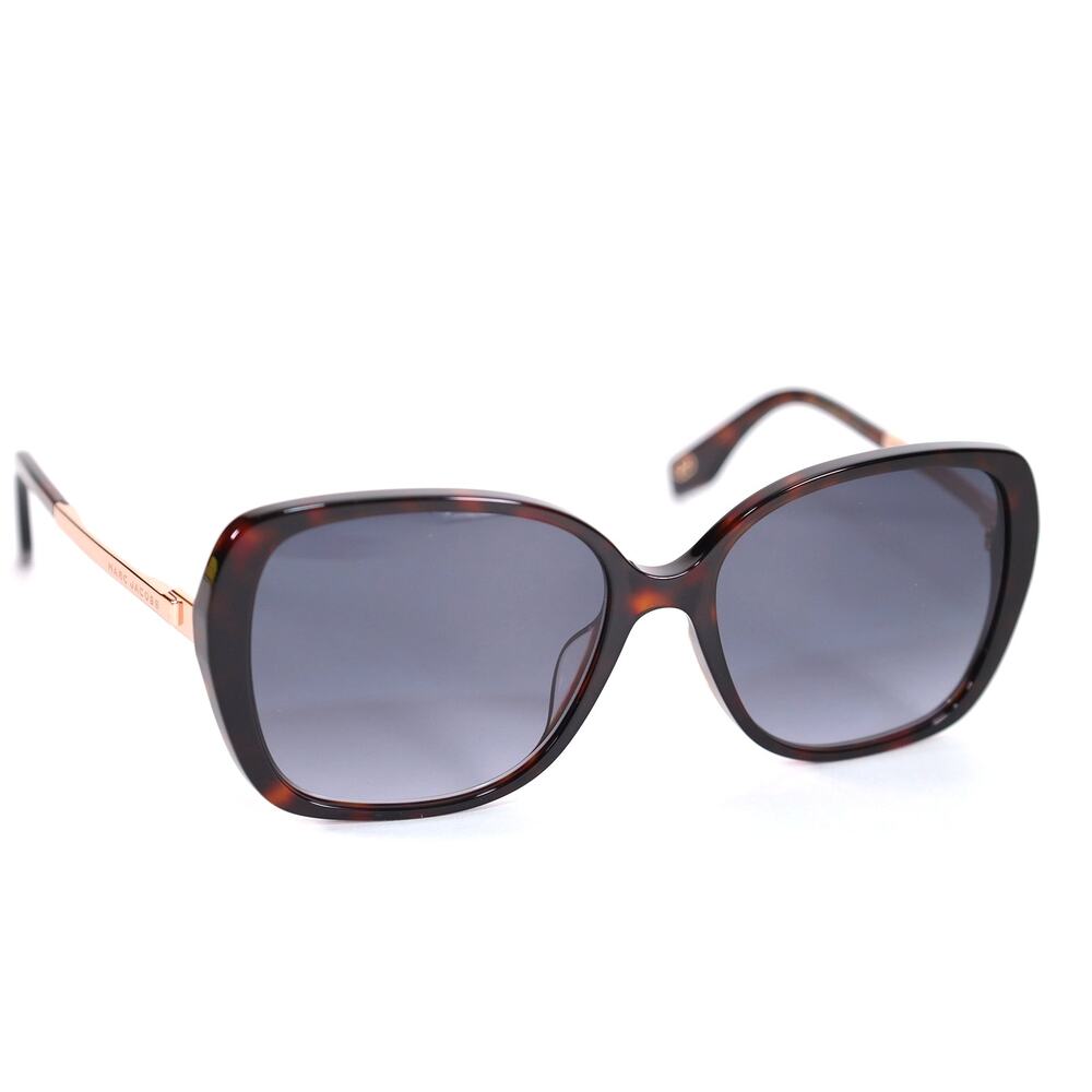 Marc Jacobs Womens Oval Butterfly Sunglasses-Black Brown Tortoise/Dark Grey-NWT - Picture 6 of 11
